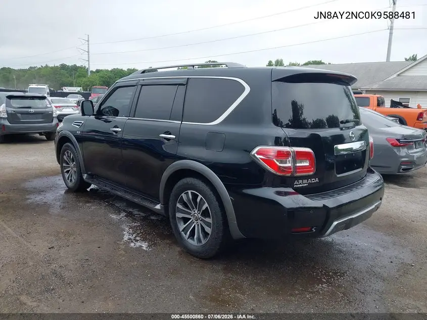 2019 Niss Armada Sl 4Wd Sl VIN: JN8AY2NC0K9588481 Lot: 45500860