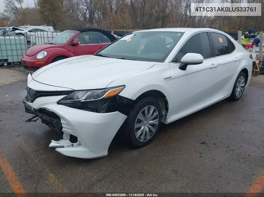 4T1C31AK0LU533761 2020 Toyota Camry Le Hybrid