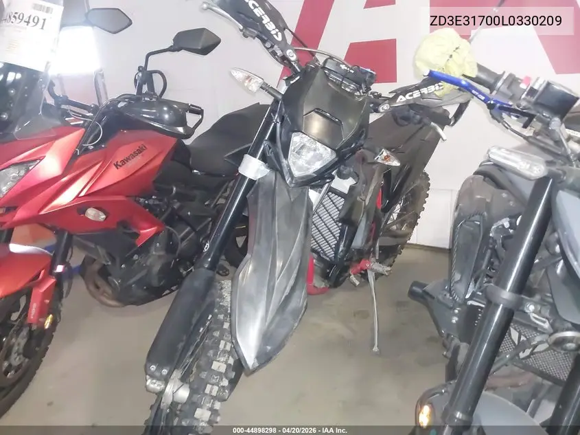 2020 Beta 450 Rr-S VIN: ZD3E31700L0330209 Lot: 44898298