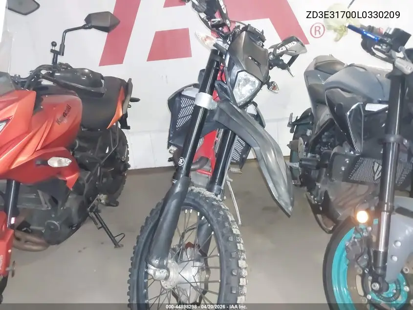 2020 Beta 450 Rr-S VIN: ZD3E31700L0330209 Lot: 44898298