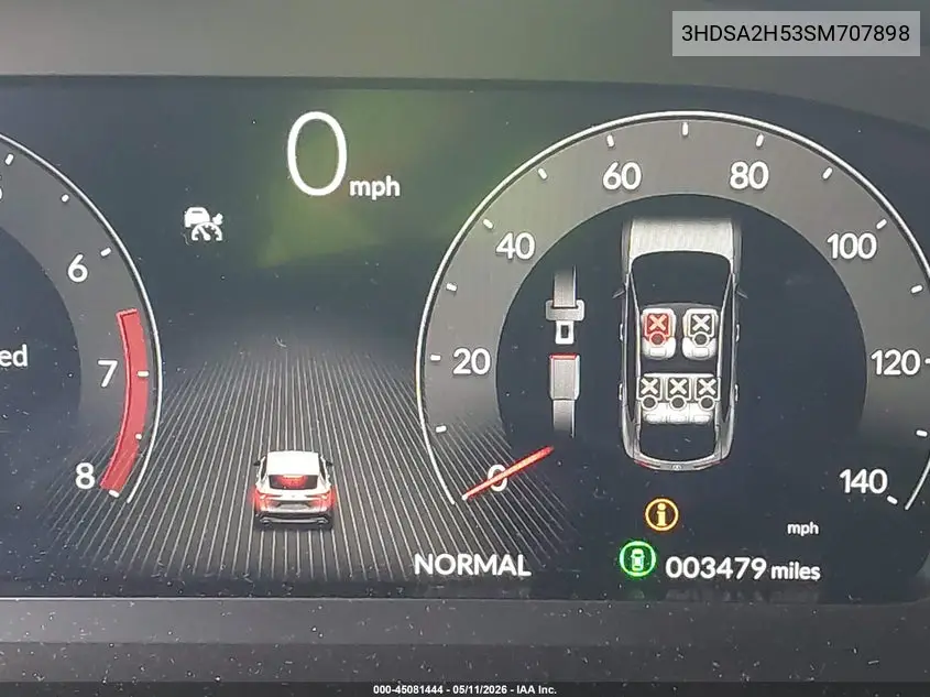 2025 Acura Adx A-Spec VIN: 3HDSA2H53SM707898 Lot: 45081444
