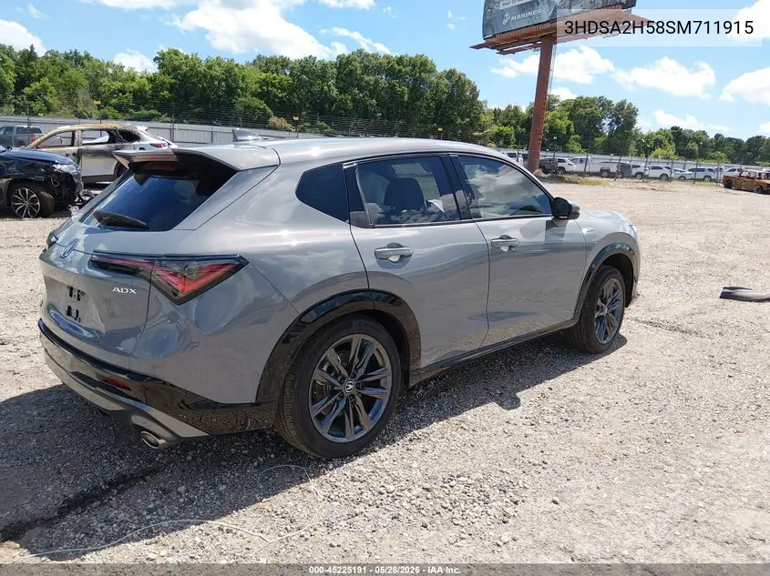 2025 Acura Adx A-Spec VIN: 3HDSA2H58SM711915 Lot: 45225191