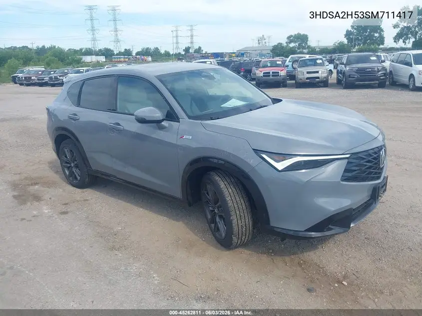 2025 Acura Adx A-Spec VIN: 3HDSA2H53SM711417 Lot: 45262811