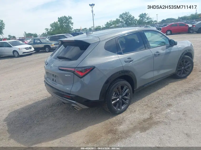 2025 Acura Adx A-Spec VIN: 3HDSA2H53SM711417 Lot: 45262811