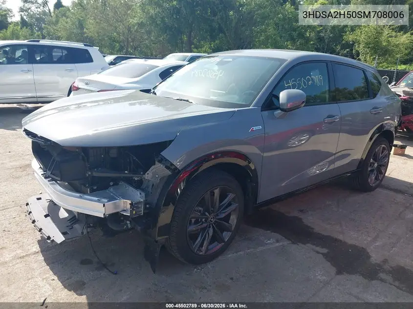 2025 Acura Adx A-Spec VIN: 3HDSA2H50SM708006 Lot: 45502789