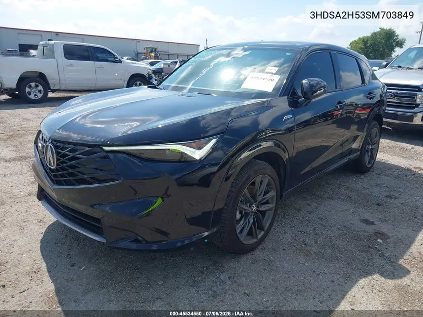 2025 Acura Adx A-Spec VIN: 3HDSA2H53SM703849 Lot: 45534550