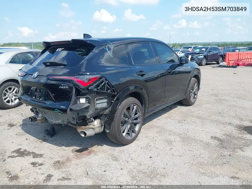 2025 Acura Adx A-Spec VIN: 3HDSA2H53SM703849 Lot: 45534550