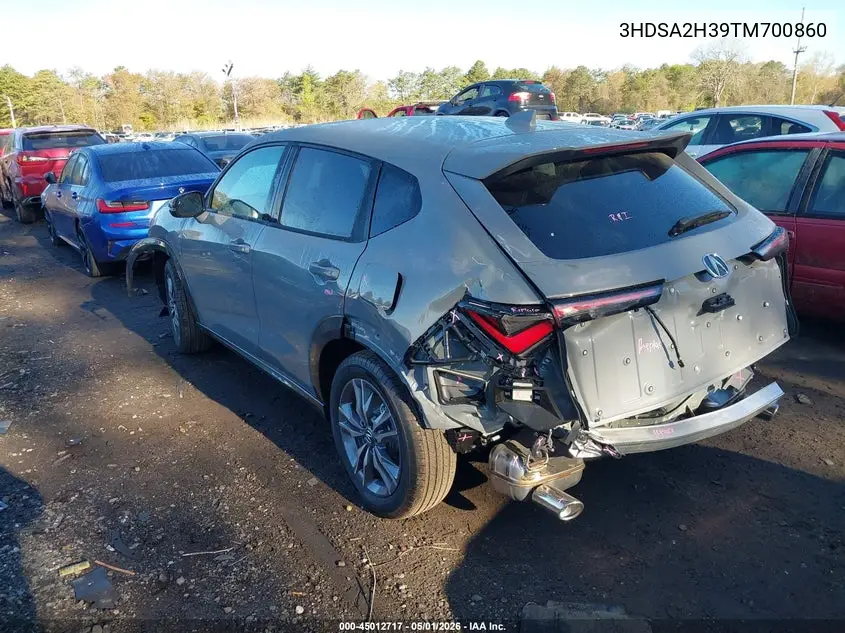 2026 Acura Adx VIN: 3HDSA2H39TM700860 Lot: 45012717