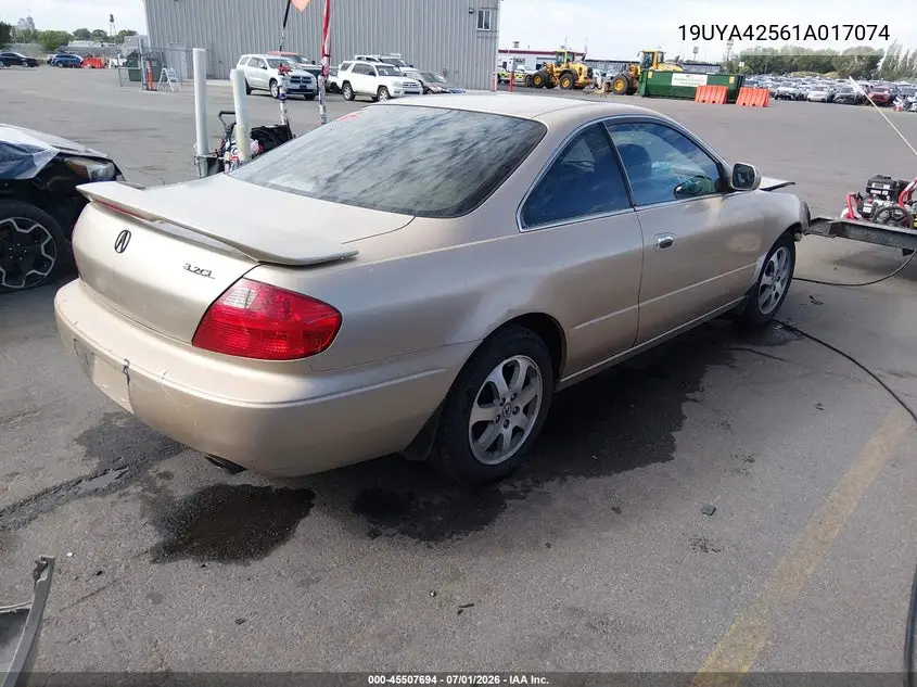 2001 Acura Cl 3.2 VIN: 19UYA42561A017074 Lot: 45507694