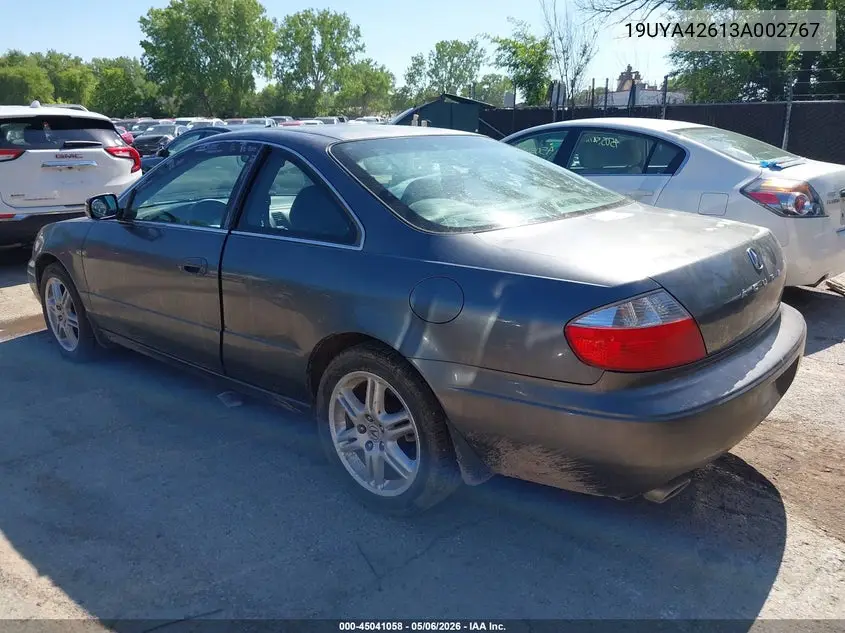 2003 Acura Cl 3.2 Type S Automatic VIN: 19UYA42613A002767 Lot: 45041058