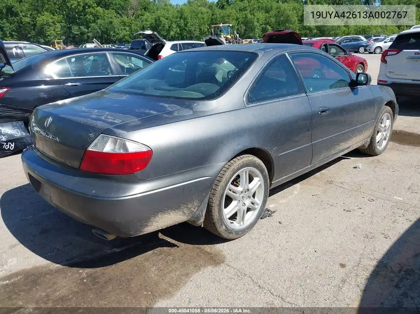 2003 Acura Cl 3.2 Type S Automatic VIN: 19UYA42613A002767 Lot: 45041058