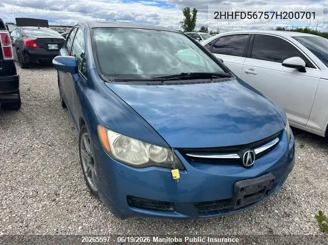 2007 Acura Csx Premium VIN: 2HHFD56757H200701 Lot: 20265597