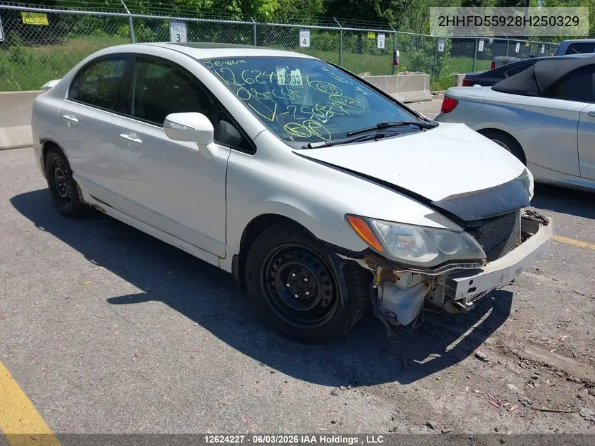 2008 Acura Csx Type S VIN: 2HHFD55928H250329 Lot: 12624227x