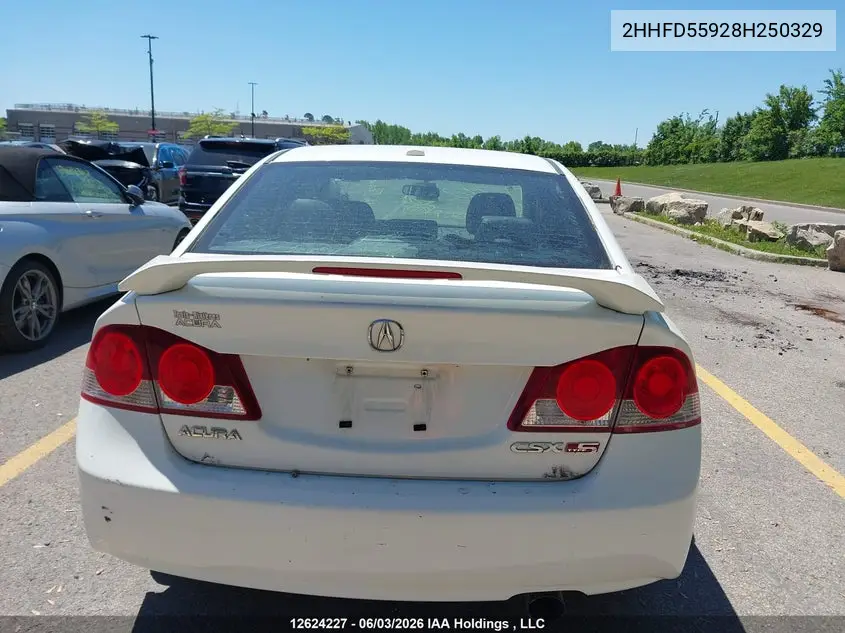 2008 Acura Csx Type S VIN: 2HHFD55928H250329 Lot: 12624227x