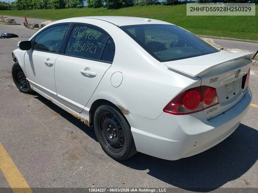 2008 Acura Csx Type S VIN: 2HHFD55928H250329 Lot: 12624227x