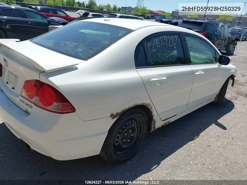 2008 Acura Csx Type S VIN: 2HHFD55928H250329 Lot: 12624227x