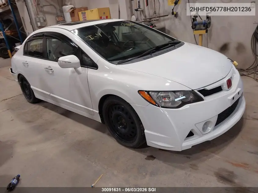 2008 Acura Csx Technology VIN: 2HHFD56778H201236 Lot: 30091631
