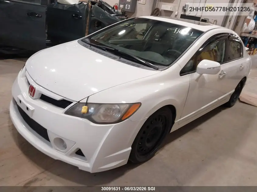 2008 Acura Csx Technology VIN: 2HHFD56778H201236 Lot: 30091631