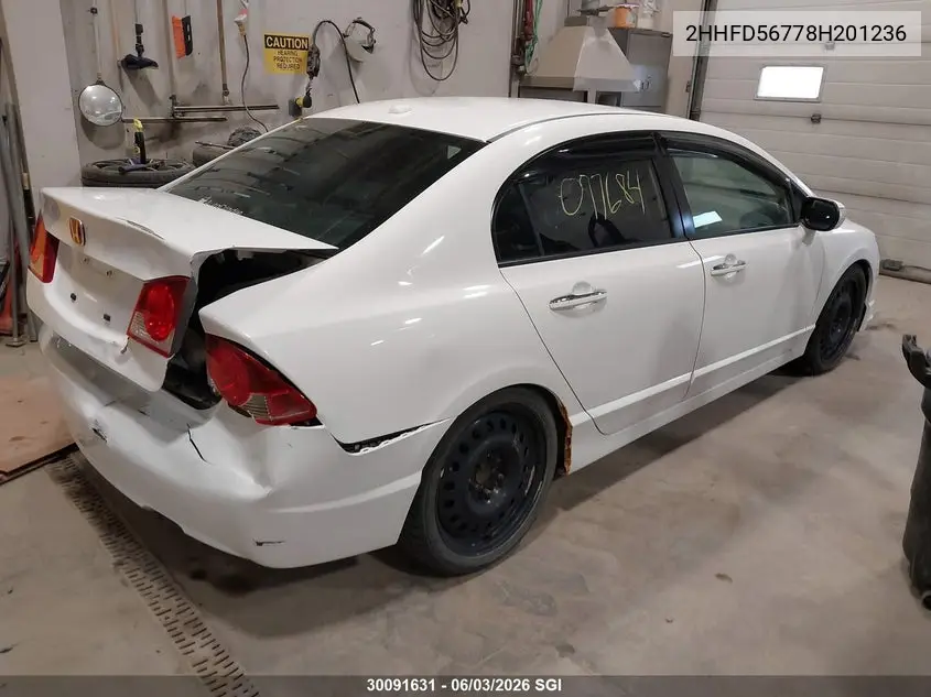 2008 Acura Csx Technology VIN: 2HHFD56778H201236 Lot: 30091631