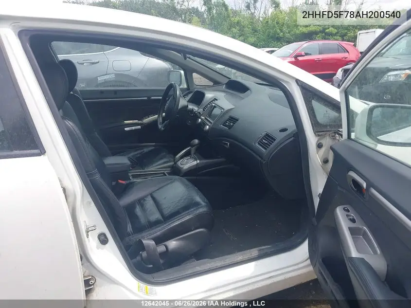 2010 Acura Csx Technology VIN: 2HHFD5F78AH200540 Lot: 12642045