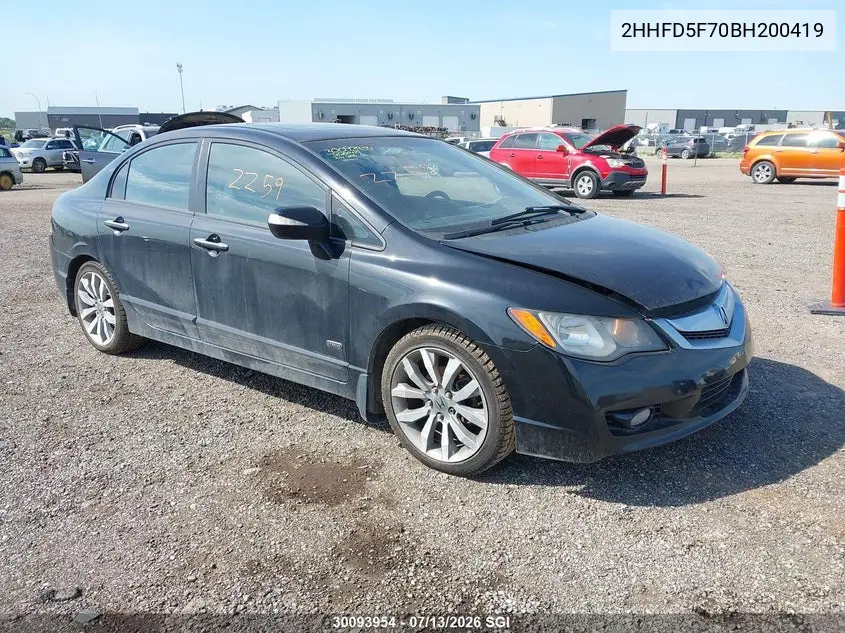 2011 Acura Csx Technology VIN: 2HHFD5F70BH200419 Lot: 30093954