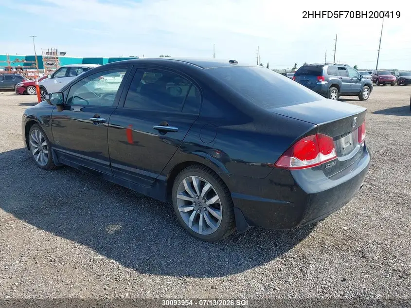 2011 Acura Csx Technology VIN: 2HHFD5F70BH200419 Lot: 30093954