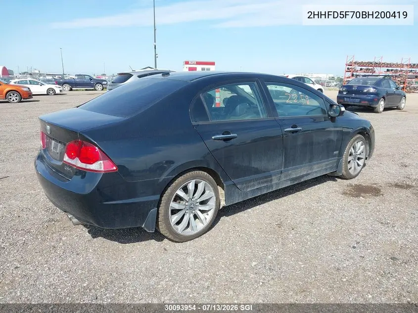 2011 Acura Csx Technology VIN: 2HHFD5F70BH200419 Lot: 30093954