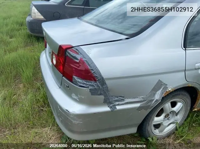 2005 Acura El Premium VIN: 2HHES36855H102912 Lot: 20264000