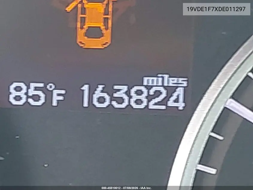 2013 Acura Ilx 2.0L VIN: 19VDE1F7XDE011297 Lot: 45510012