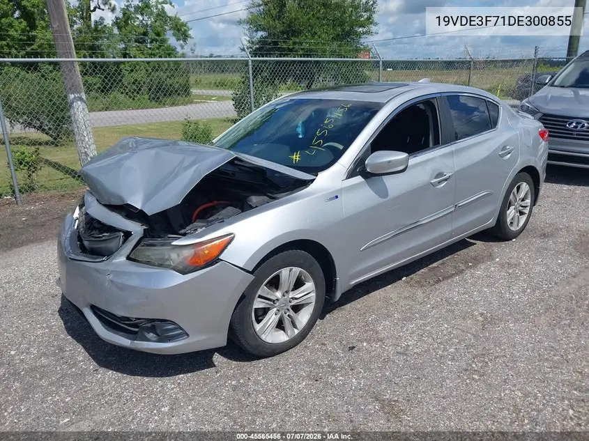 2013 Acura Ilx Hybrid 1.5L VIN: 19VDE3F71DE300855 Lot: 45565456