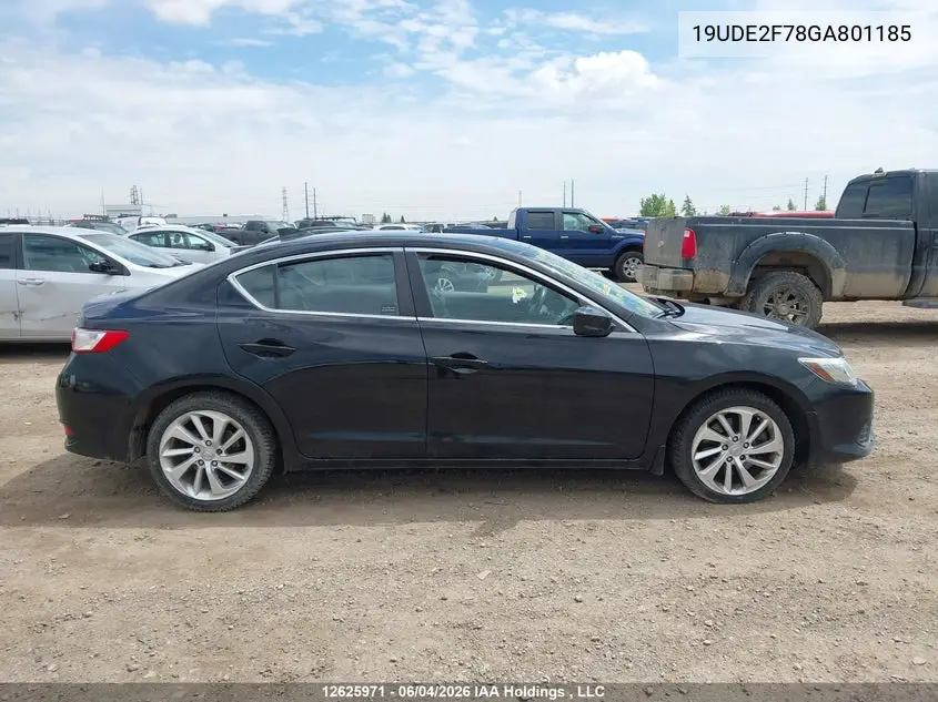 2016 Acura Ilx Premium Package/Tech Package VIN: 19UDE2F78GA801185 Lot: 12625971