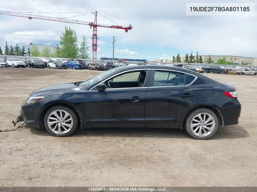 2016 Acura Ilx Premium Package/Tech Package VIN: 19UDE2F78GA801185 Lot: 12625971
