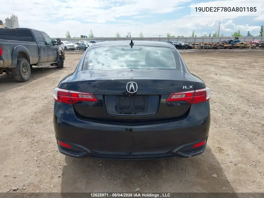 2016 Acura Ilx Premium Package/Tech Package VIN: 19UDE2F78GA801185 Lot: 12625971