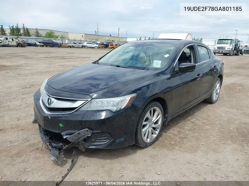 2016 Acura Ilx Premium Package/Tech Package VIN: 19UDE2F78GA801185 Lot: 12625971