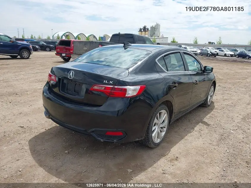2016 Acura Ilx Premium Package/Tech Package VIN: 19UDE2F78GA801185 Lot: 12625971