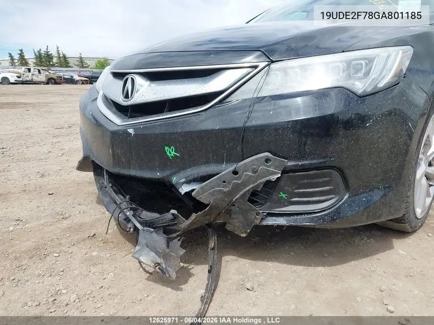 2016 Acura Ilx Premium Package/Tech Package VIN: 19UDE2F78GA801185 Lot: 12625971
