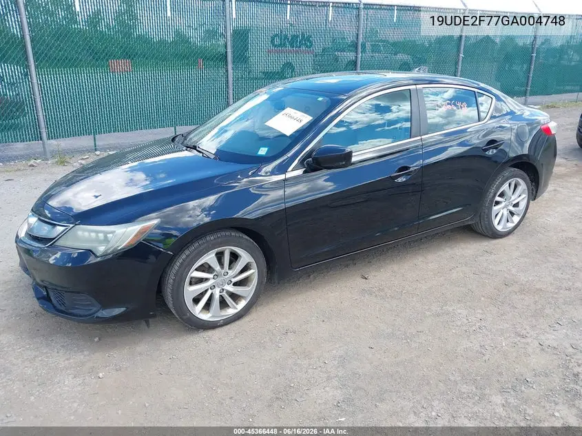2016 Acura Ilx Premium Package/Technology Plus Package VIN: 19UDE2F77GA004748 Lot: 45366448