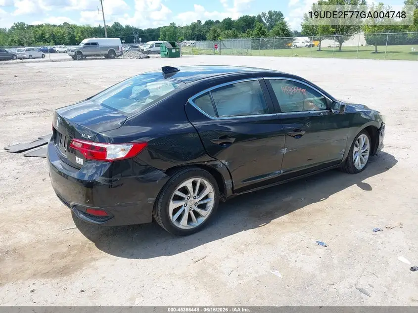2016 Acura Ilx Premium Package/Technology Plus Package VIN: 19UDE2F77GA004748 Lot: 45366448