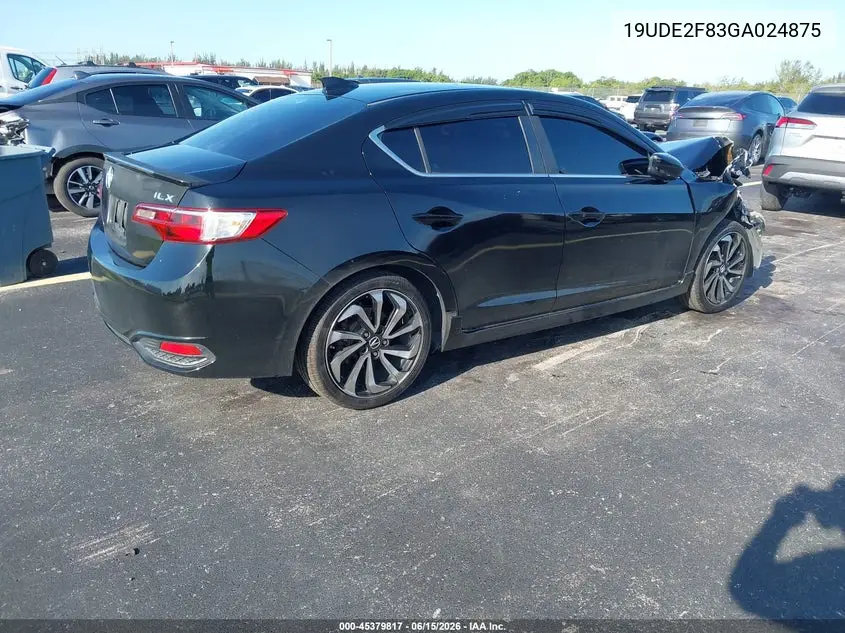 2016 Acura Ilx Premium A-Spec Packages/Technology Plus A-Spec Packages VIN: 19UDE2F83GA024875 Lot: 45379817
