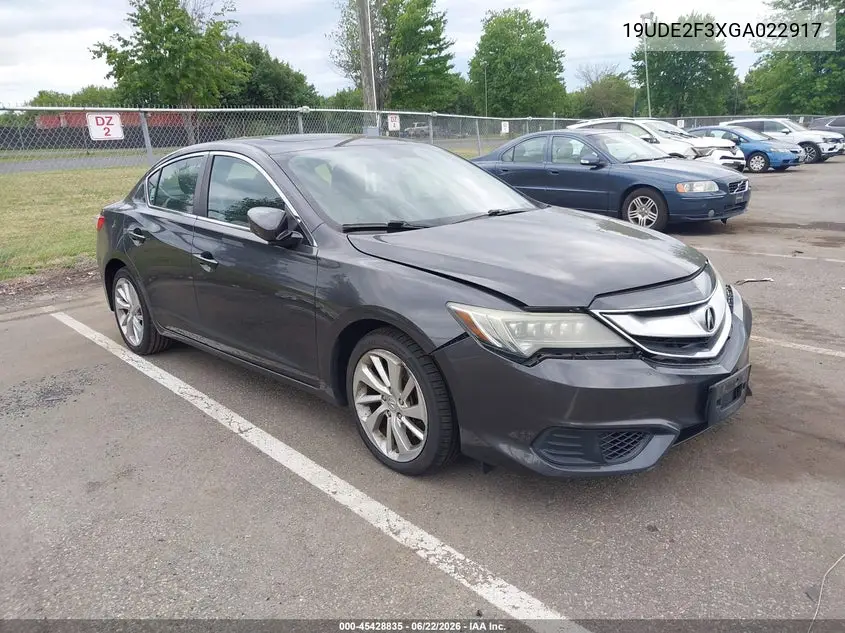 2016 Acura Ilx 2.4L/Acurawatch Plus Package VIN: 19UDE2F3XGA022917 Lot: 45428835