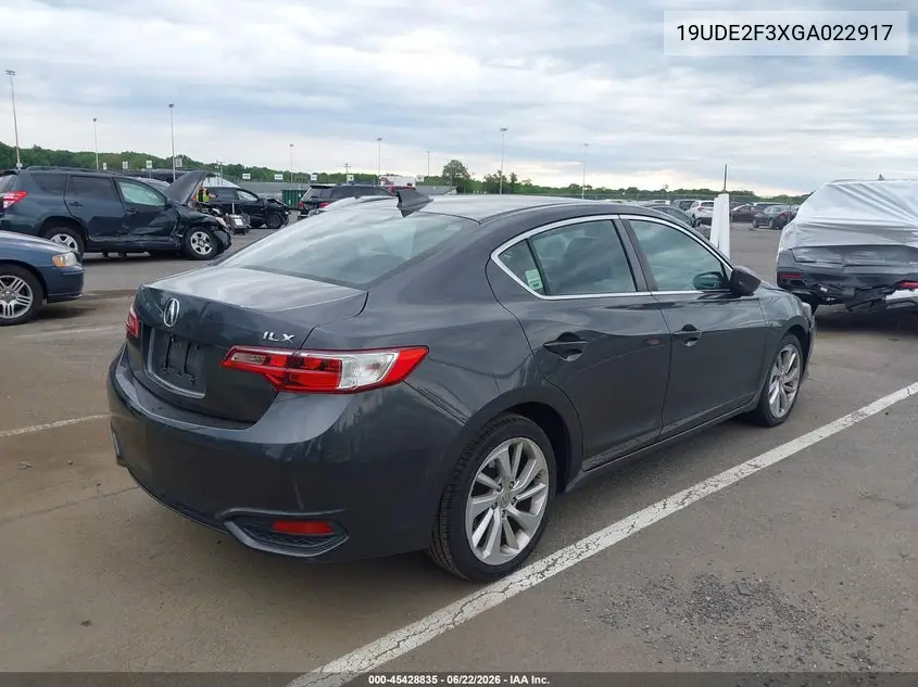 2016 Acura Ilx 2.4L/Acurawatch Plus Package VIN: 19UDE2F3XGA022917 Lot: 45428835