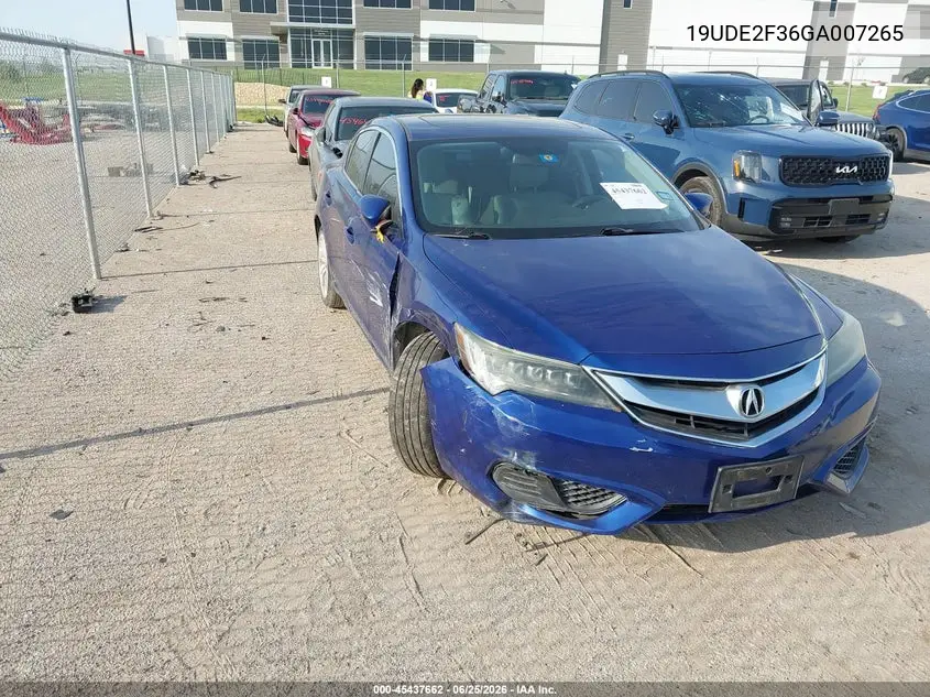 2016 Acura Ilx 2.4L/Acurawatch Plus Package VIN: 19UDE2F36GA007265 Lot: 45437662
