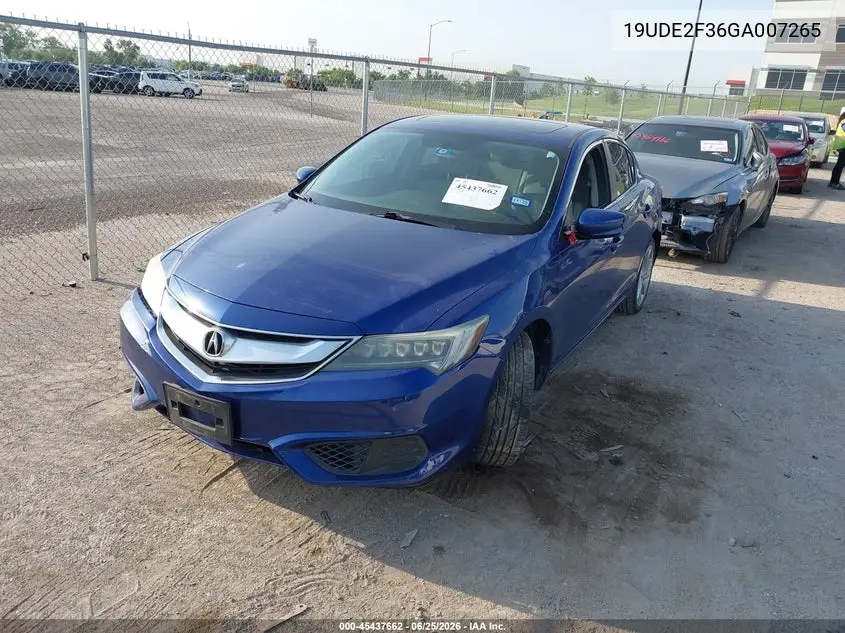 2016 Acura Ilx 2.4L/Acurawatch Plus Package VIN: 19UDE2F36GA007265 Lot: 45437662