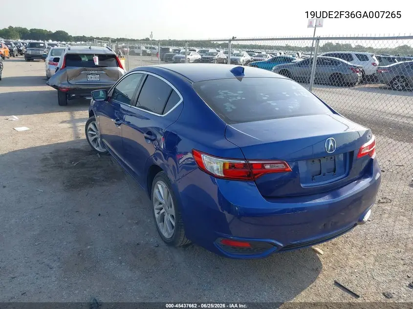 2016 Acura Ilx 2.4L/Acurawatch Plus Package VIN: 19UDE2F36GA007265 Lot: 45437662