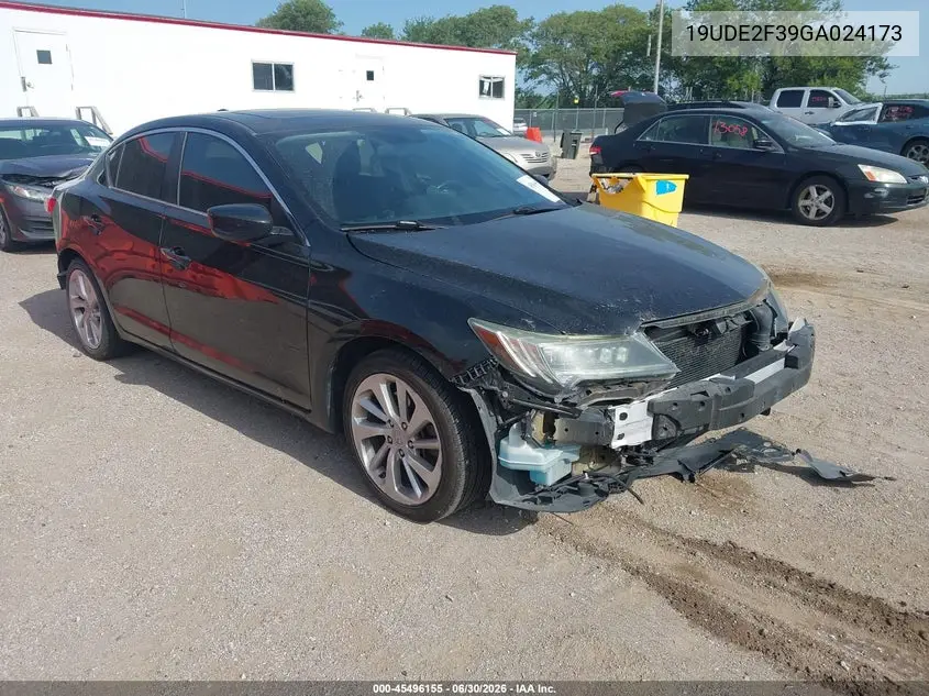 2016 Acura Ilx 2.4L/Acurawatch Plus Package VIN: 19UDE2F39GA024173 Lot: 45496155