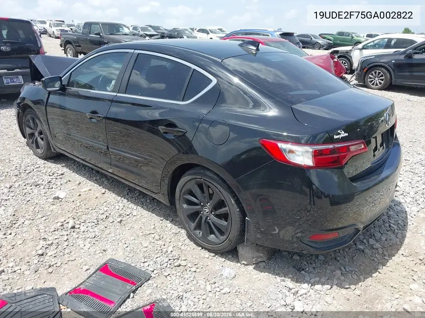 2016 Acura Ilx Premium Package/Technology Plus Package VIN: 19UDE2F75GA002822 Lot: 45525599