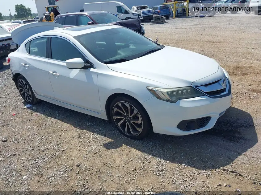 2016 Acura Ilx Premium A-Spec Packages/Technology Plus A-Spec Packages VIN: 19UDE2F86GA006631 Lot: 45537685