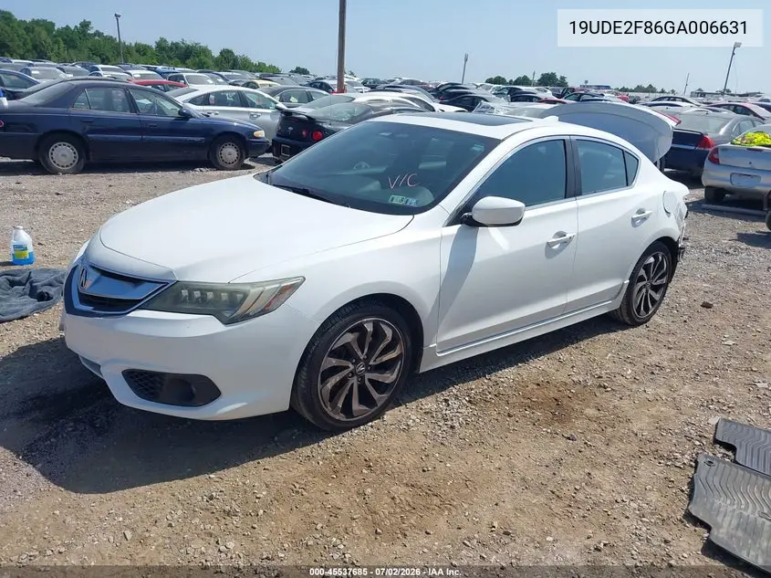 2016 Acura Ilx Premium A-Spec Packages/Technology Plus A-Spec Packages VIN: 19UDE2F86GA006631 Lot: 45537685