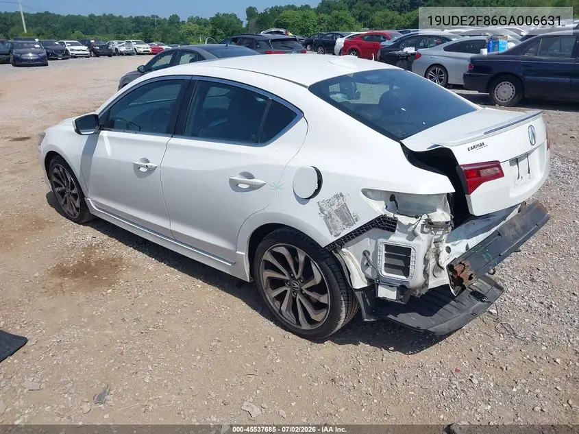 2016 Acura Ilx Premium A-Spec Packages/Technology Plus A-Spec Packages VIN: 19UDE2F86GA006631 Lot: 45537685