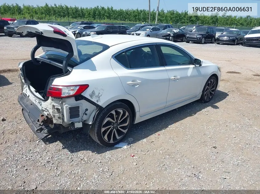 2016 Acura Ilx Premium A-Spec Packages/Technology Plus A-Spec Packages VIN: 19UDE2F86GA006631 Lot: 45537685